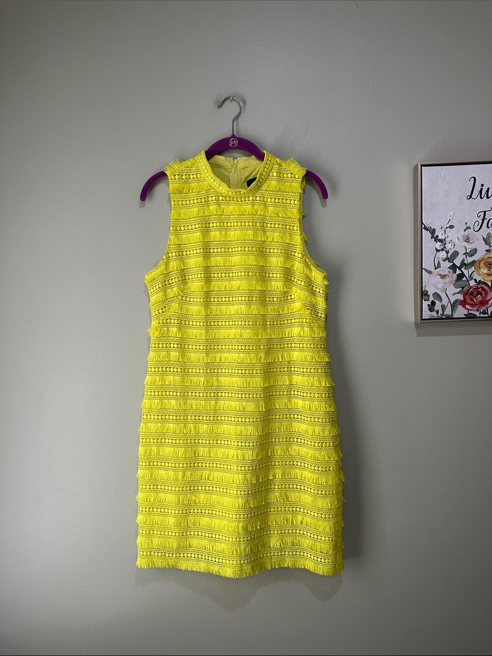 🎆J. Crew Neon Lime Sleeveless Lace Shift Dress